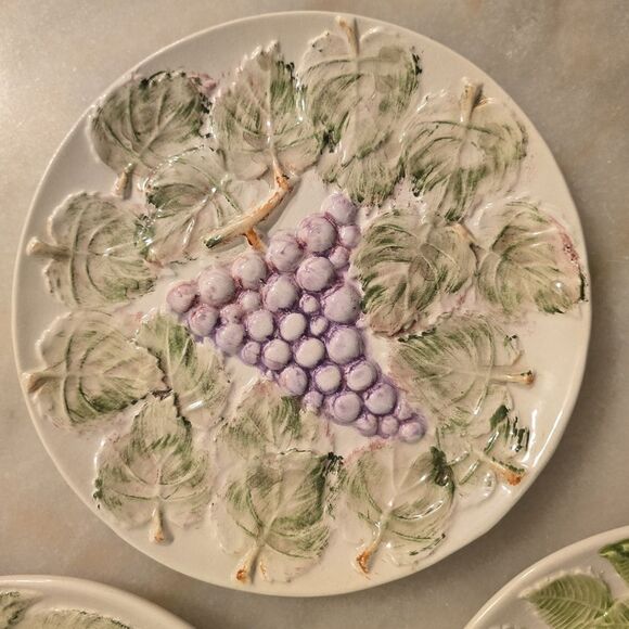 Set Of 3 Neuwirth Vintage Fruit Themed Majolica Style Decorative Plates Portugal - Picture 4 of 10